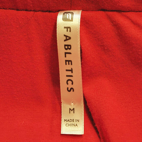 Fabletics Teddy Fleece Jacket Zip Front Hood Sporty Athleisure Cozy Red Size M - Picture 10 of 13